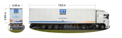 set truck + box trailer, loading capacity 23t